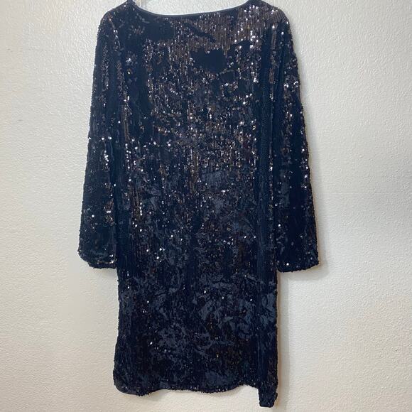 Chicos Sequin Bell Sleeve 3/4 Sleeve Holiday Party Dress Size 2 (Large) NWT - Picture 2 of 7